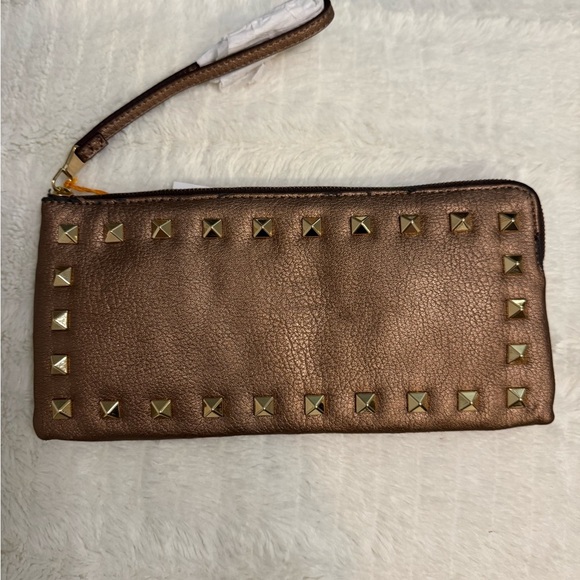 punch case Handbags - Bronze & Gold Studded Clutch